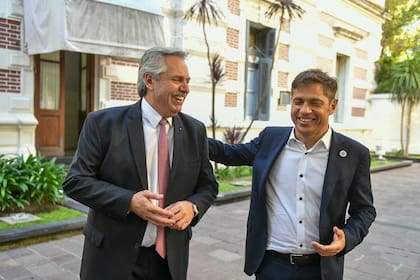 Alberto Fernández con Axel Kicillof. El gobernador se reunió también con la vicepresidenta Cristina Kirchner.