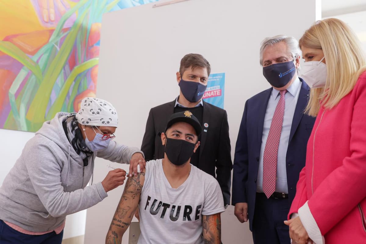 Alberto Fernández, Axel Kicillof y Verónica Magario