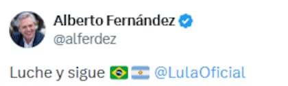 Alberto Fernández celebró la victoria de Lula con un guiño a la histórica consigna peronista “Luche y vuelve”