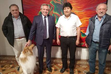 Alberto Fernández cenó con Evo Morales, Eduardo Valdés y Hugo Yasky en Olivos
