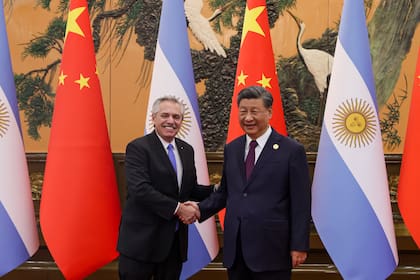 Alberto Fernández en su gira por China  con el mandatario Xi Jinping