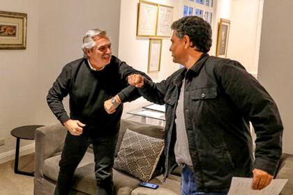 Alberto Fernández junto a Jorge Macri, el miércoles pasado, en Olivos. Del encuentro también participó Juan Zavaleta, intendente de Hurlingham.