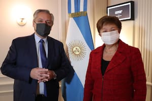 Alberto Fernández con Kristalina Georgieva, titular del FMI