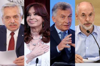 Alberto Fernández, Cristina Kirchner, Mauricio Macri y Horacio Rodríguez Larreta