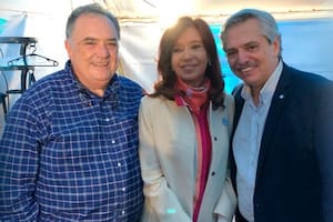 Alberto Fernández, Cristina Kirchner y Eduardo Valdés.