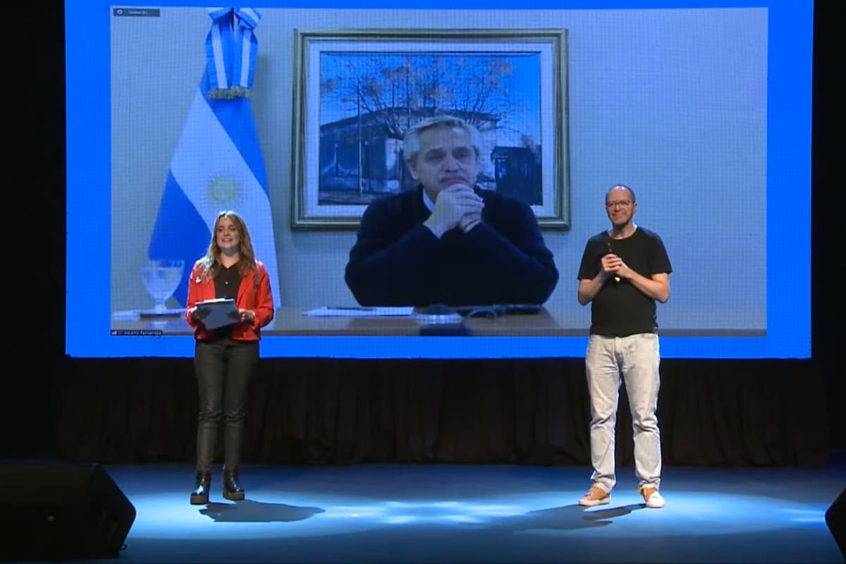 Alberto Fernández dio su discurso desde la quinta de Olivos, en la jornada "Argentina avanza".
