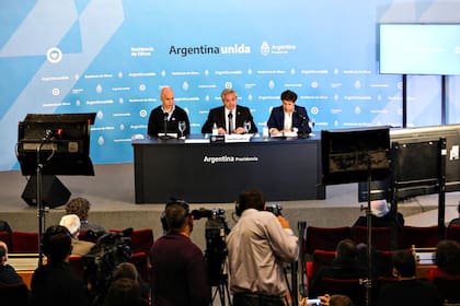 Horacio Rodríguez Larreta, Alberto Fernández y Axel Kicillof