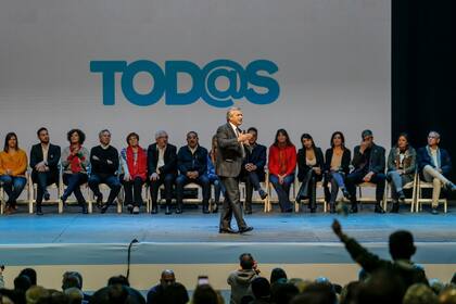 Alberto Fernández durante el cierre de campaña en Córdoba