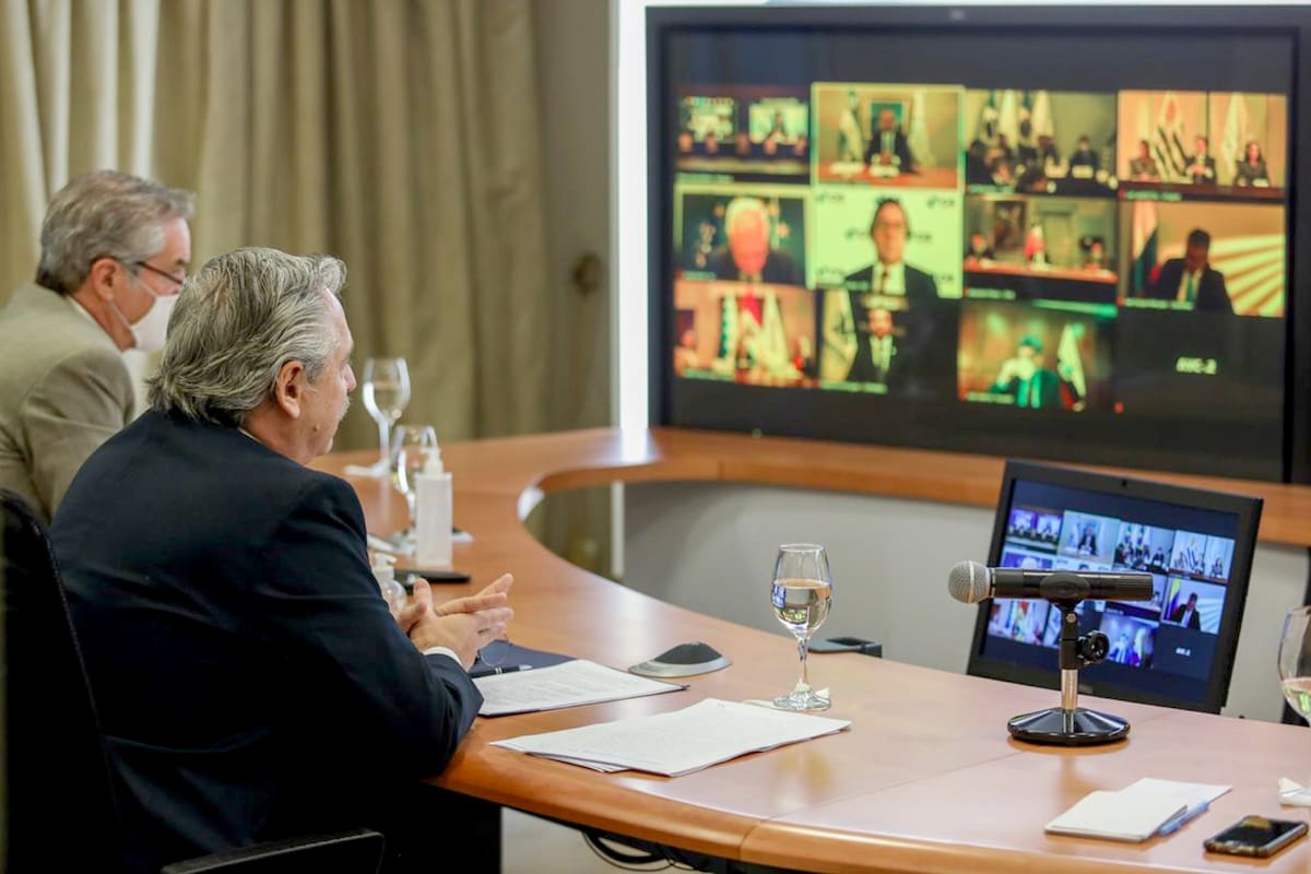 Alberto Fernández durante la Cumbre del Mercosur