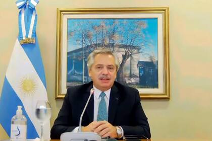 Alberto Fernández durante la Cumbre Mundial de la salud