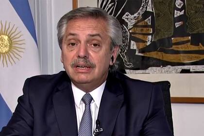 Alberto Fernández durante la entrevista en la TV Pública