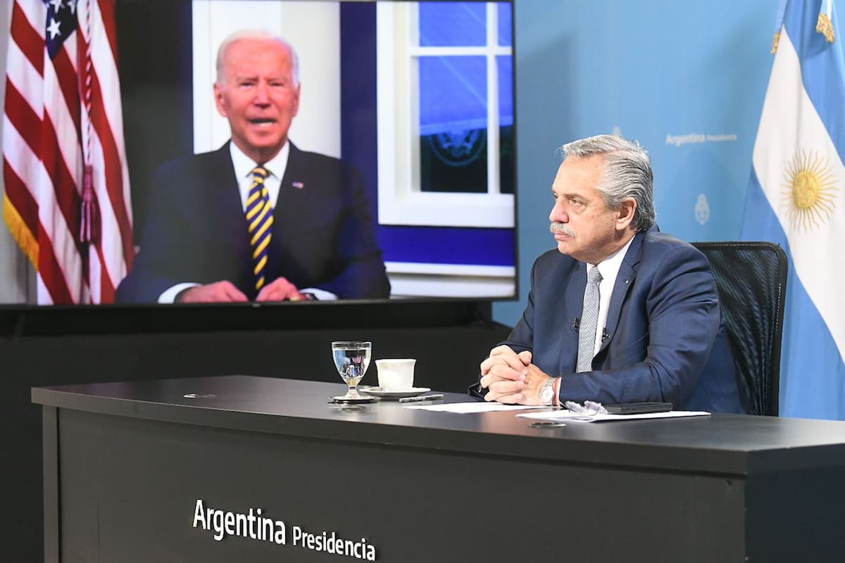 Alberto Fernández, durante la participación de un foro virtual convocado por Joe Biden en septiembre pasado