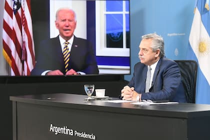 Alberto Fernández, durante la participación de un foro virtual convocado por Joe Biden en septiembre pasado
