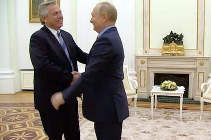 Alberto Fernández, durante su encuentro con Vladimir Putin.