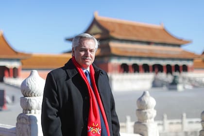 Alberto Fernández, durante su visita a China, en febrero de 2022