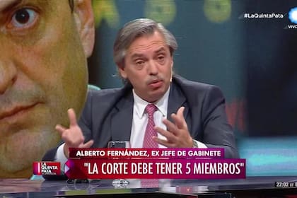Alberto Fernández, en abril de 2016, en la TV Pública: cuando elogiaba a Rosatti y Rosenkrantz
