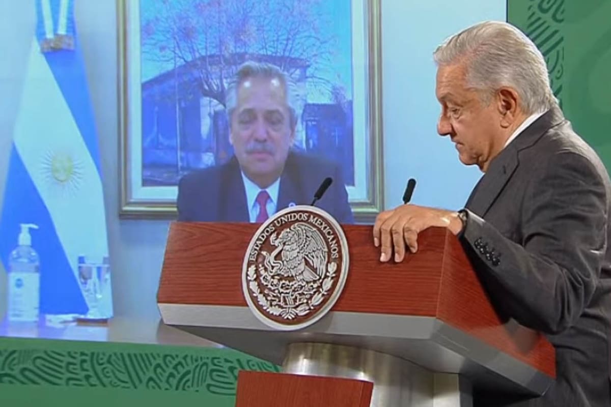 Alberto Fernández en diálogo con AMLO