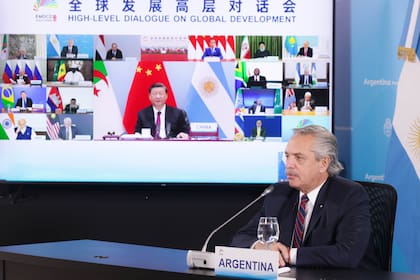 Alberto Fernández en la cumbre virtual de los BRICS el 24 de junio pasado