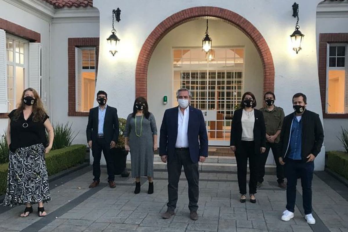 Alberto Fernández en la previa del acto del PJ porteño en la Quinta de Olivos.