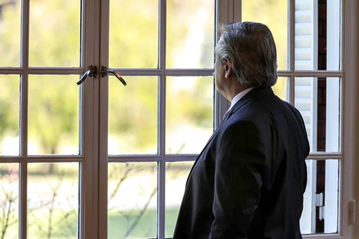 Alberto Fernández en la residencia de Olivos