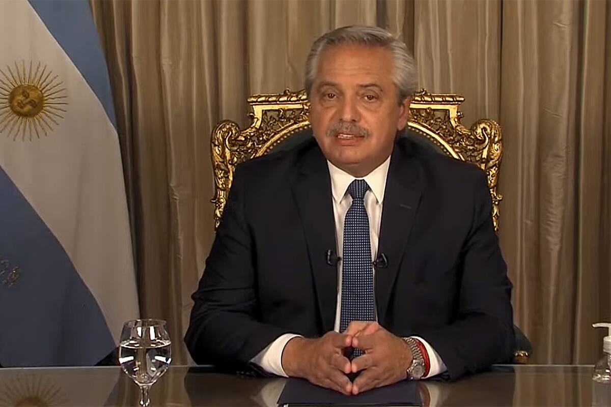 Alberto Fernández en su segunda cadena nacional