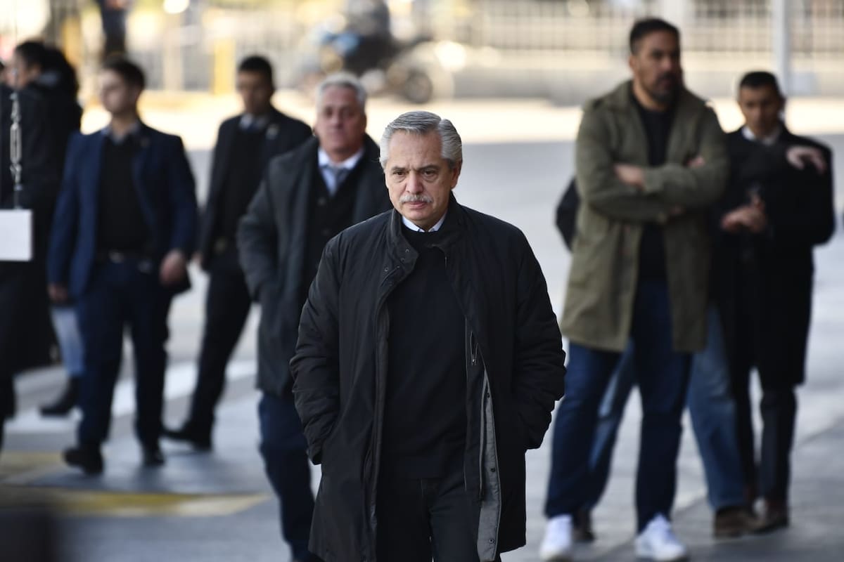 Alberto Fernández, en una imagen luego de su votación en las PASO 2023