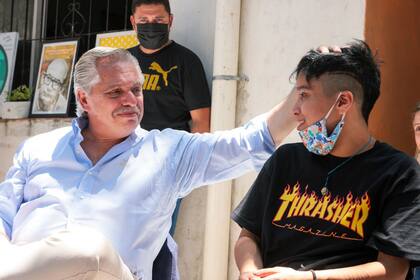Alberto Fernández, en una visita reciente a un centro con personas en situación de vulnerabilidad