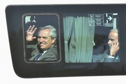 Alberto Fernández este jueves en San Juan, con Julio Vitobello