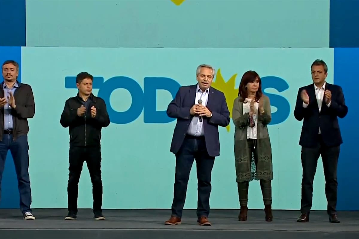 Alberto Fernández fue el único orador en el búnker del Frente de Todos