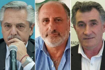 Alberto Fernández, Jorge Chemes (CRA) y Carlos Achetoni (FAA)