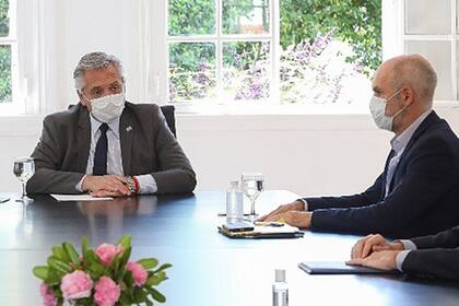 Alberto Fernández junto a Horacio Rodrígez Larreta