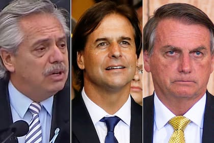 Alberto Fernández, Luis Lacalle Pou y Jair Bolsonaro