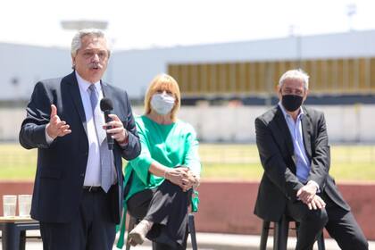 Alberto Fernández, Marcela Losardo y Jorge Ferraresi
