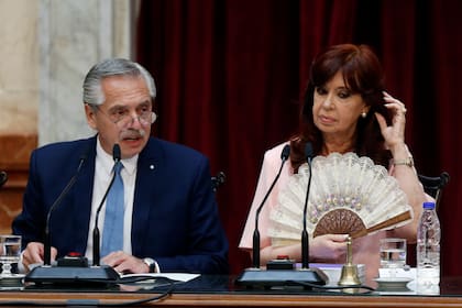 Alberto Fernández y Cristina Kirchner, el 1° de marzo pasado, en la Asamblea Legislativa