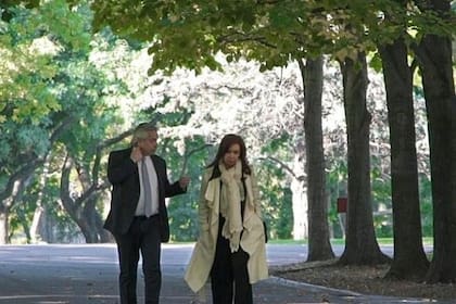 Alberto Fernández y Cristina Kirchner en Olivos, al comienzo del gobierno del Frente de Todos