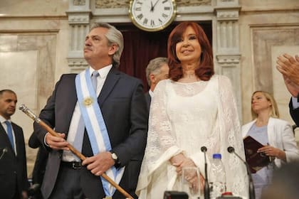 Alberto Fernández y Cristina Kirchner, en la asunción presidencial