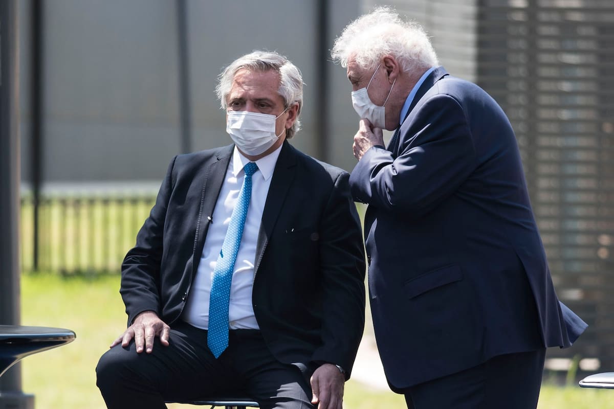 Alberto Fernandez y Gines Gonzalez Garcia junto a Omar Perotti Gobernador de Santa Fe y Pablo Javkin Intendente de Rosario, presentaron hoy el plan detectar federal en Rosario.