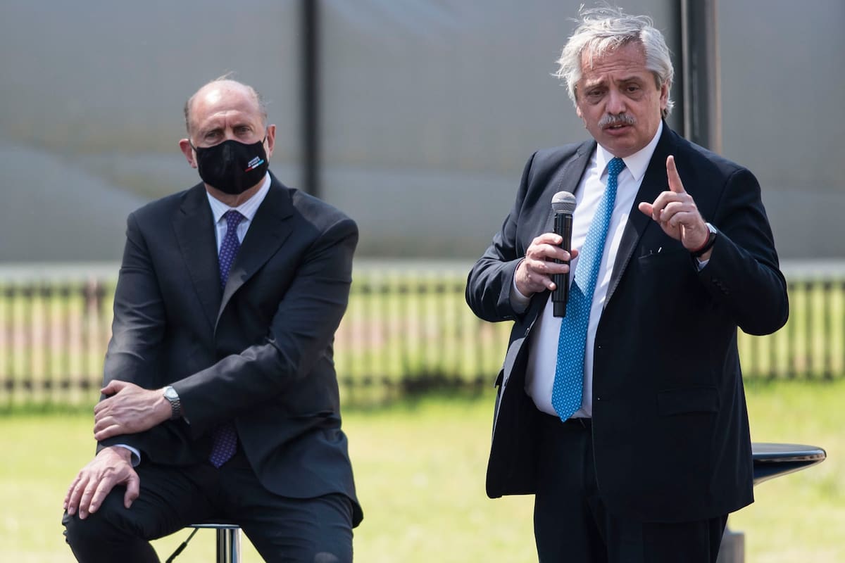 Alberto Fernandez y Gines Gonzalez Garcia junto a Omar Perotti Gobernador de Santa Fe y Pablo Javkin Intendente de Rosario, presentaron hoy el plan detectar federal en Rosario.