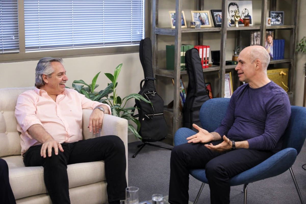 Alberto Fernández y Horacio Rodríguez Larreta se reunieron en las oficinas que el presidente electo tiene en Puerto Madero