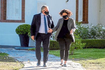 Alberto Fernández y la ministra Carla Vizzotti, el sábado en Olivos