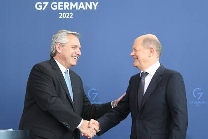 Alberto Fernández y Olaf Scholz, en el reciente G7