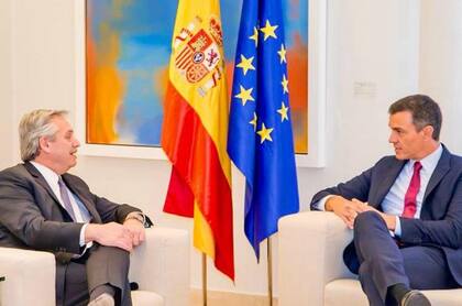 Alberto Fernández y Pedro Sánchez, el 19 de enero pasado