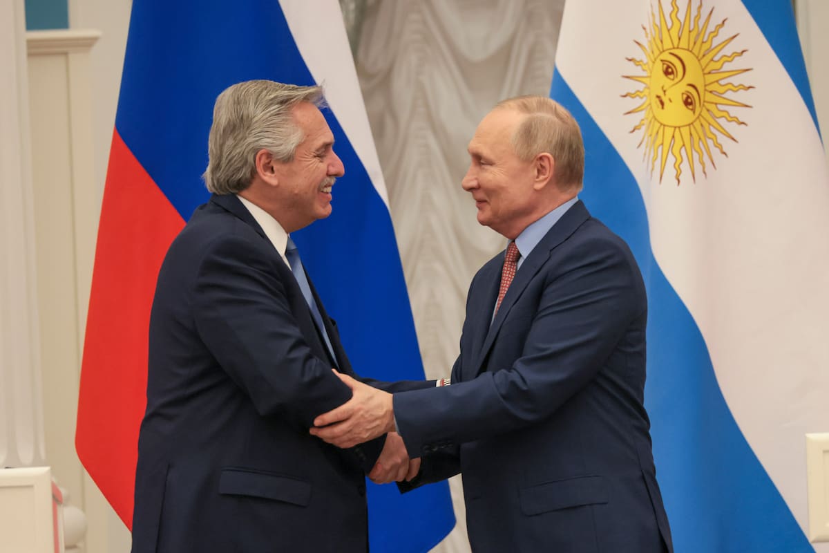 Alberto Fernández y Vladimir Putin, el 3 de febrero, en Moscú