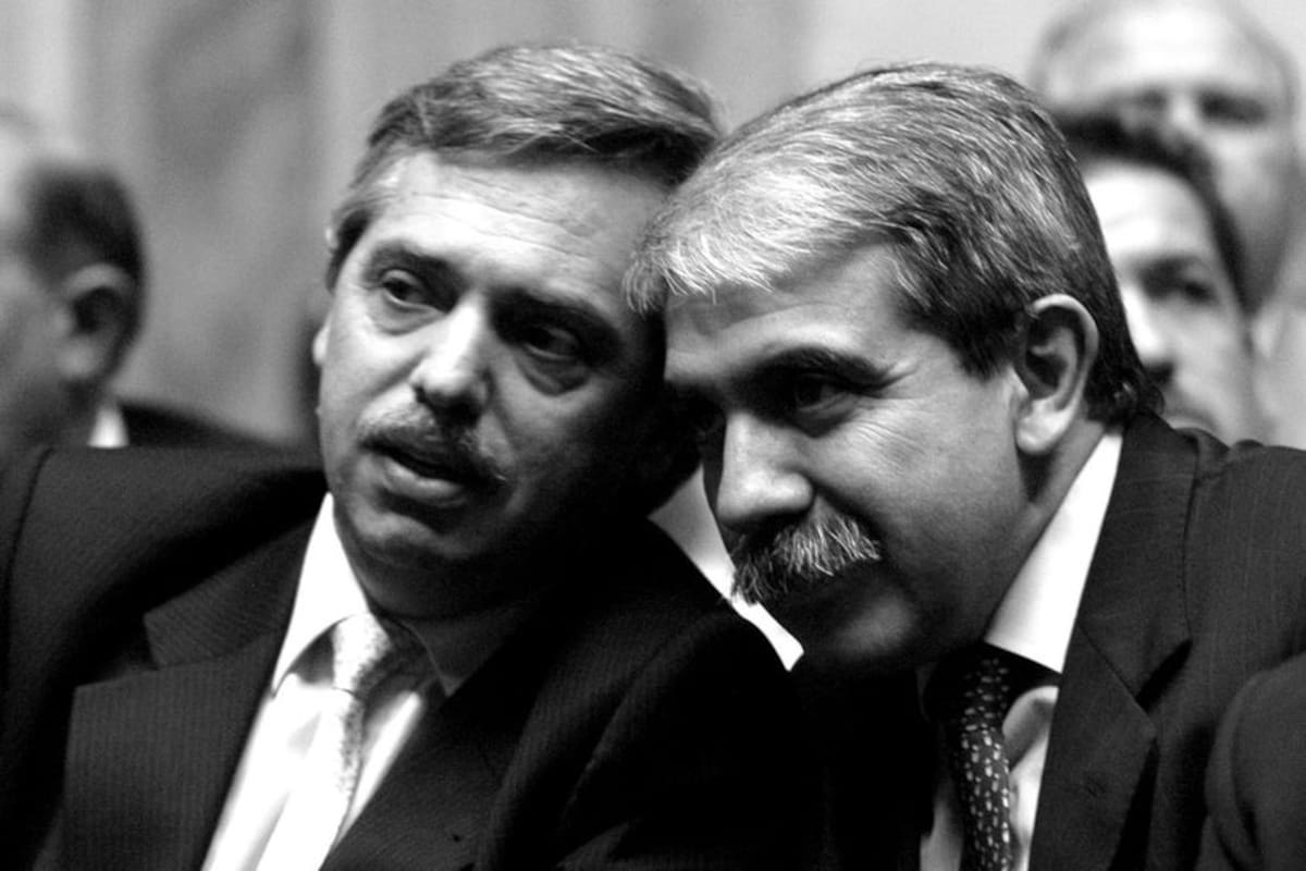 Alberto y Aníbal Fernández en 2007, cuando ambos eran parte del gobierno kirchnerista