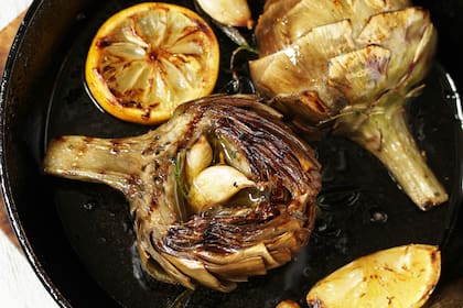 Alcauciles a la plancha.