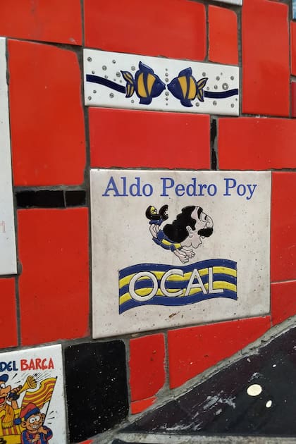 Un azulejo en una playa de Río de Janeiro, con la palomita eterna