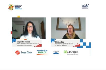 Alejandra Trucco, gerente regional de Relaciones Laborales en General Motors Sudamérica, y Melina Cao, directora de Recursos Humanos de Unilever Argentina, contaron cómo las empresas "intercambiaron" trabajadores