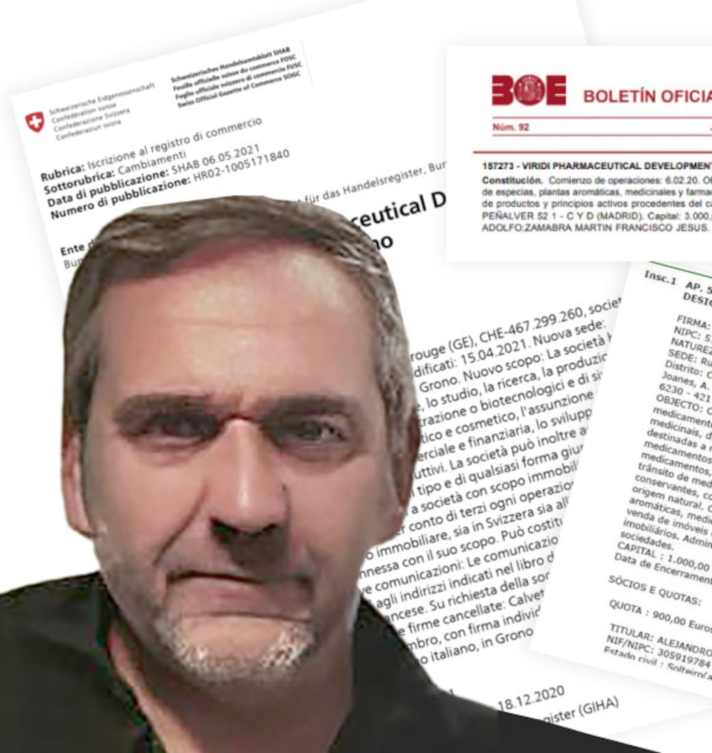 Alejandro Calvete y una serie de documentos de los laboratorios que condujo en España, Suiza y Portugal
