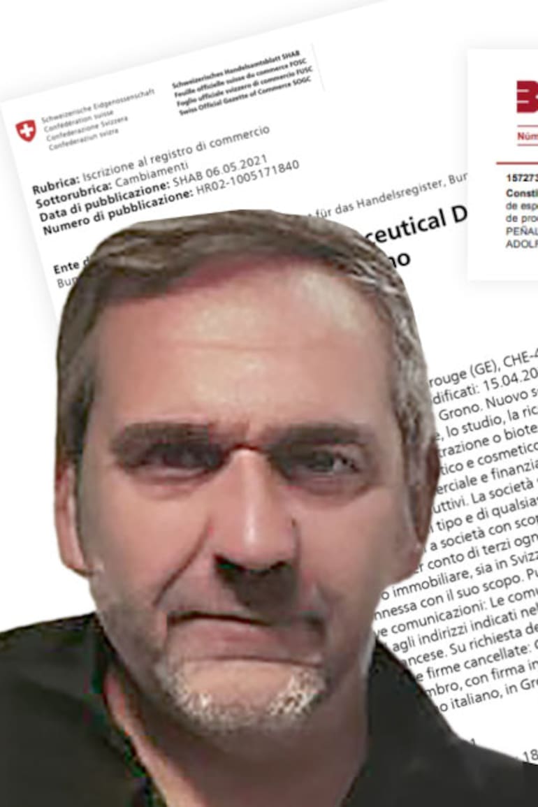 Alejandro Calvete y una serie de documentos de los laboratorios que condujo en España, Suiza y Portugal