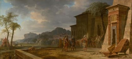 Alejandro en la tumba de Ciro el Grande (Artista: Pierre Henri de Valenciennes, 1796)